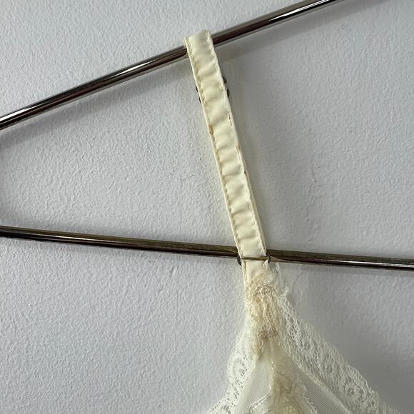 VINTAGE Top Form Ivory Lace Trim Sleep Dress Slip Lingerie VTG Nylon 32 Regular - Picture 5 of 8